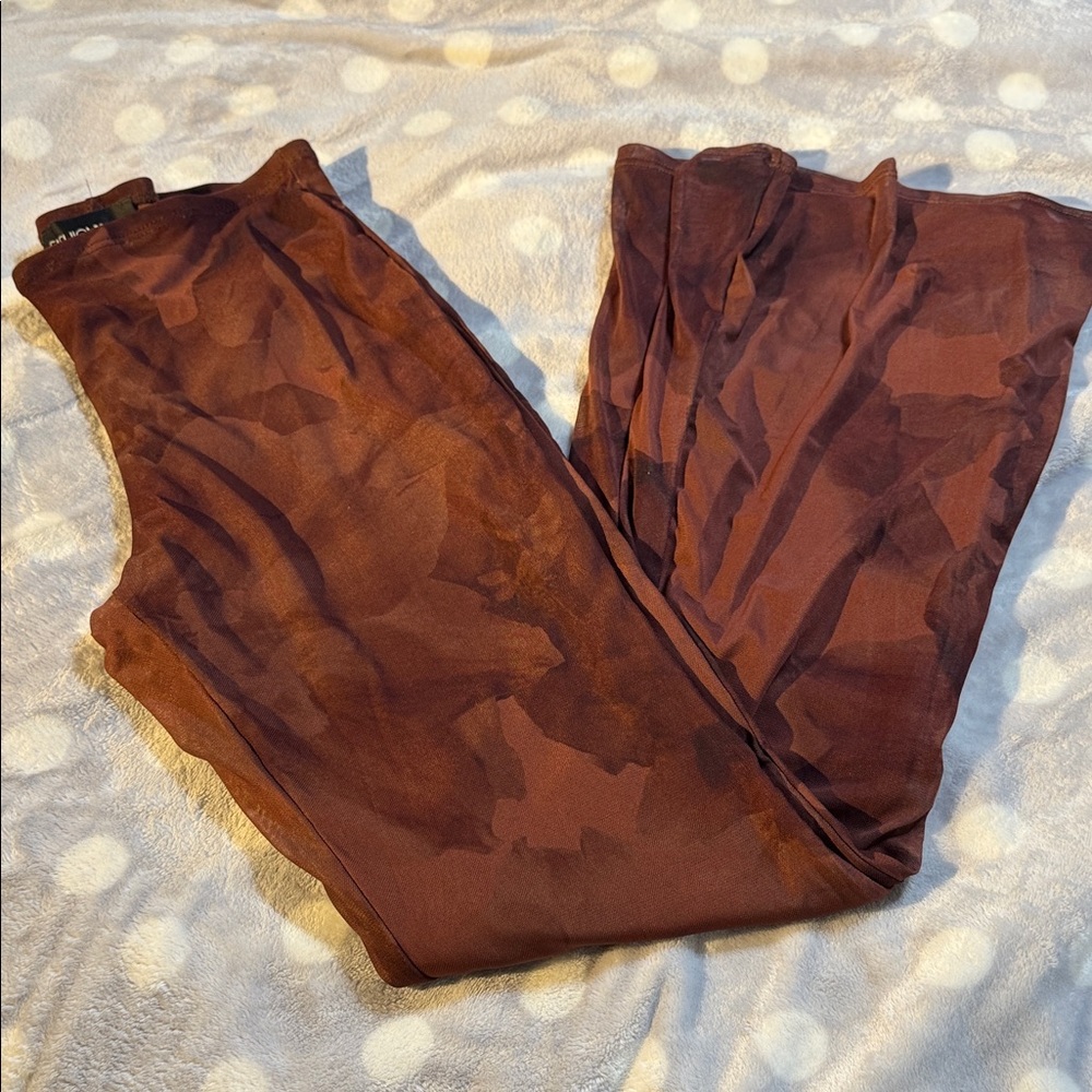 Chocolate Sheer Flare Pants